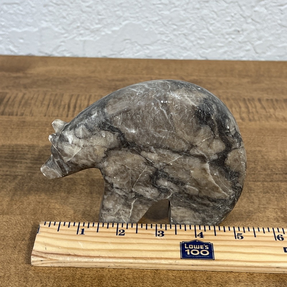 Marble Zuni Bear Fetish Marble Stone Figurine - Picture 11 of 12